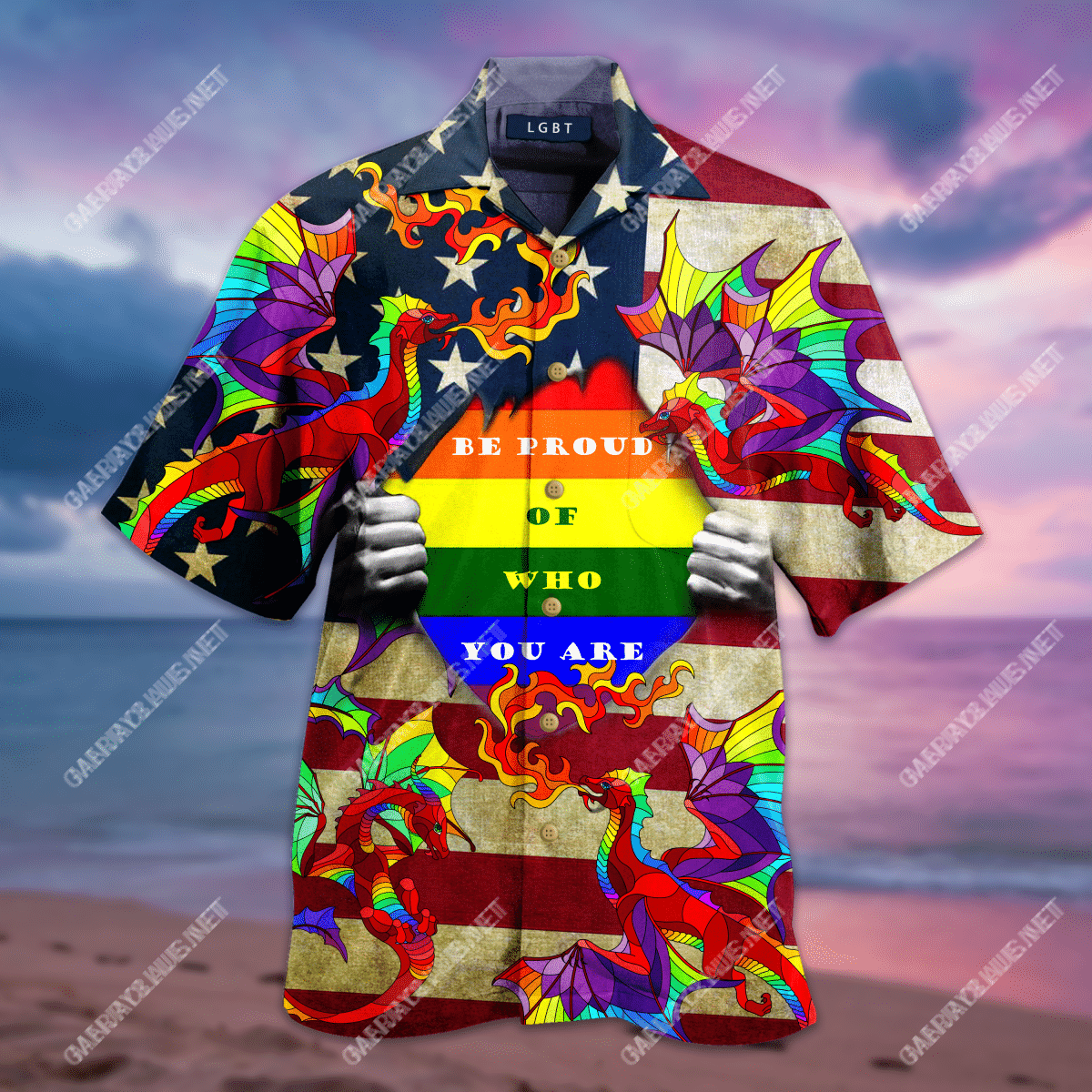 Amazing Rainbow Dragon Lgbt Unisex Hawaiian Shirt