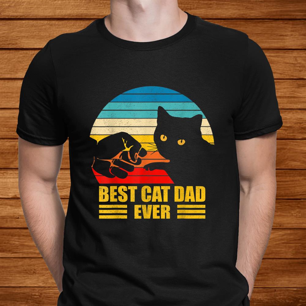 Vintage Black Cat Best Cat Dad Ever Gift Standard/Premium T-Shirt