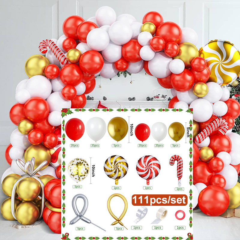 1set Christmas Balloon Garland Green Red Latex Ballon Arch Kit for 2022 Christmas Party Decoration Foil Candy Star Ballons Xmas alx