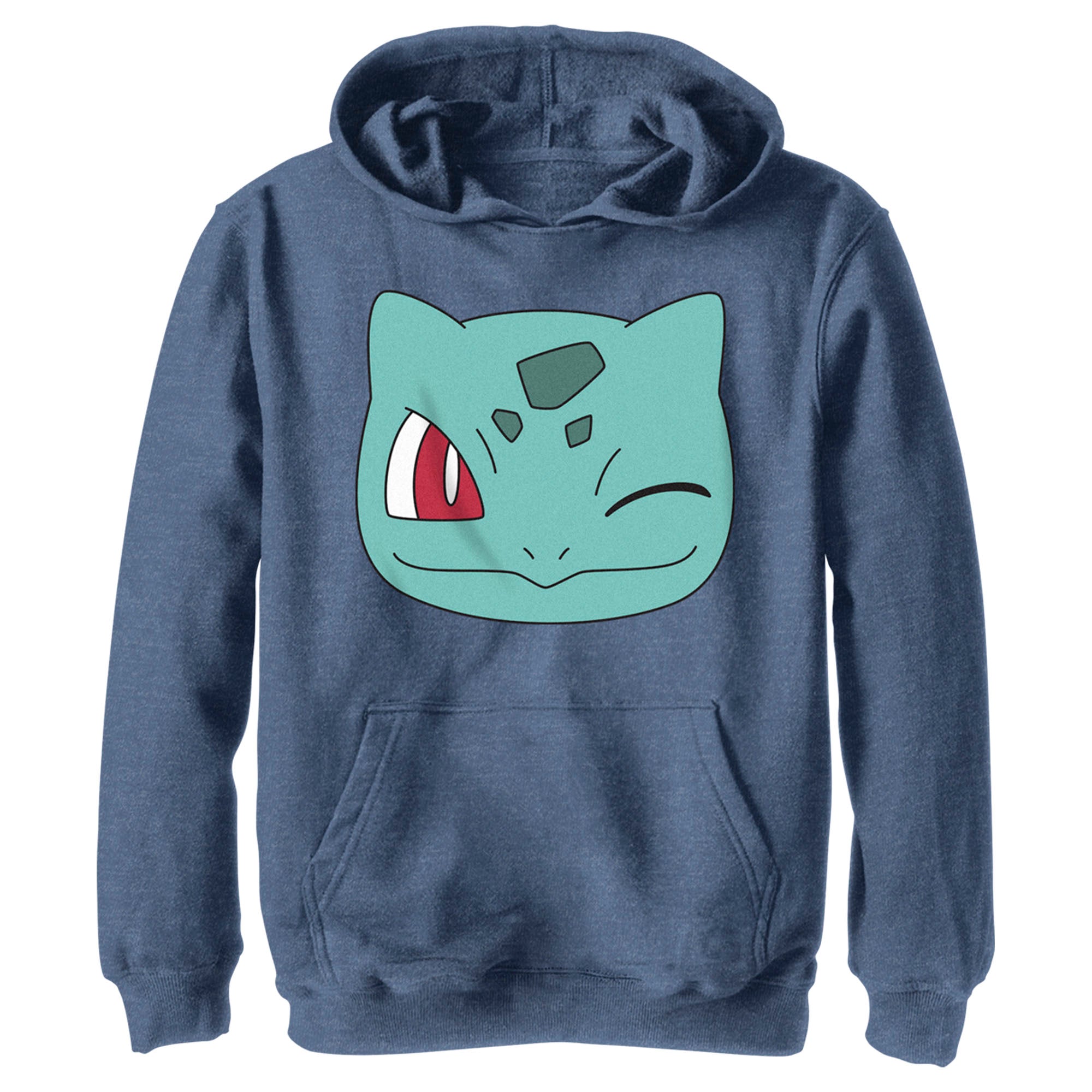 Boy’S Pokemon Bulbasaur Wink Face Pull Over Hoodie