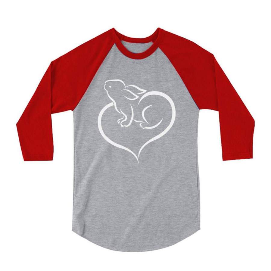 Love Heart Bunny 3/4 Sleeve Baseball Jersey Toddler Shirt