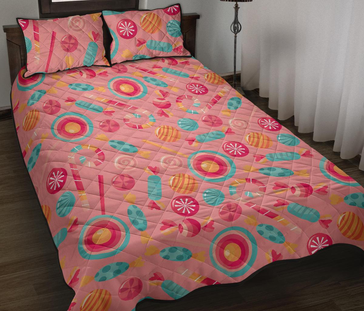 Colorful candy pattern Quilt Bed Set