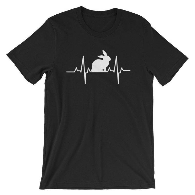 Crushtee Rabbit Heartbeat Tee | Leporids Animal Shirt | Rabbit Family Heartbeat T Shirt | Short Sleeve Unisex TShirt | Funny Heartbeat Graphic Tshirt Long Sleeve Hoodie