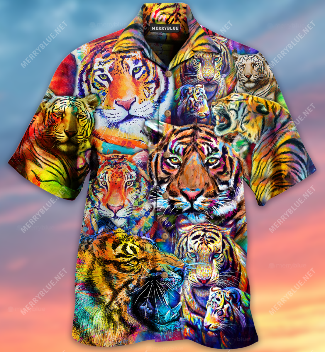 Colorful Wild Tiger Unisex Hawaii Shirt Ha19260