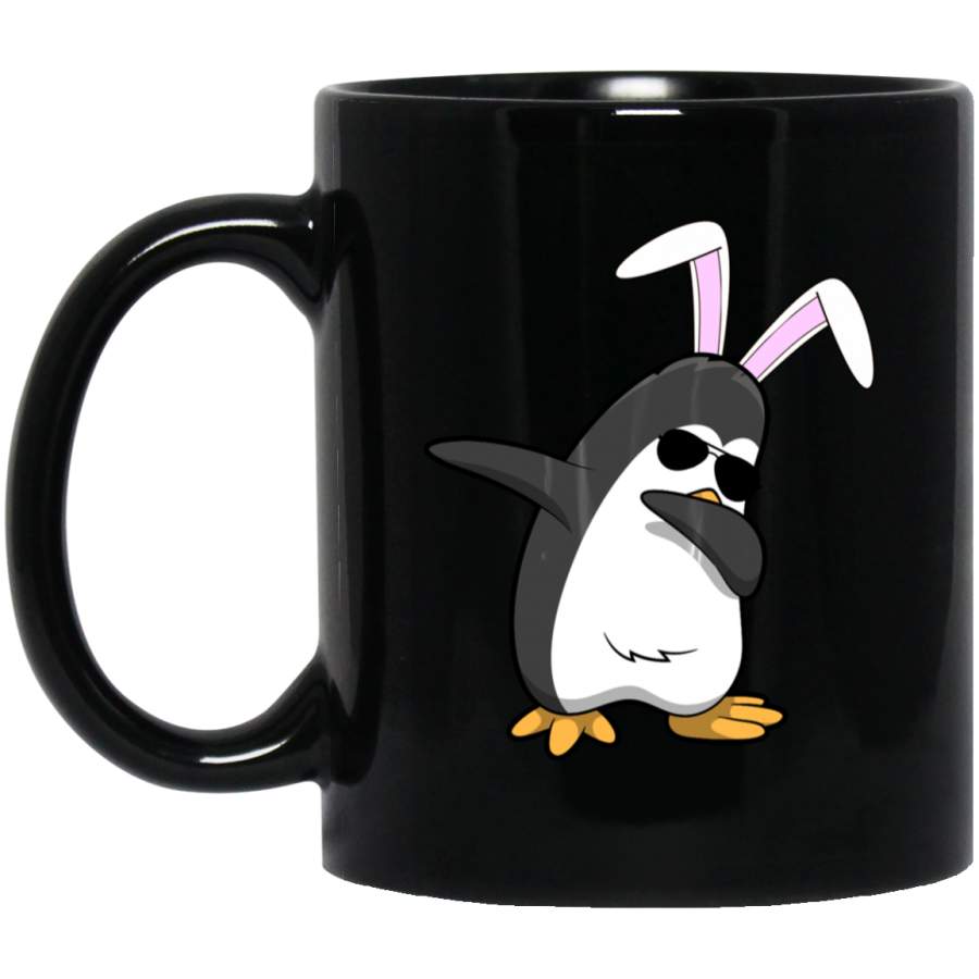 Dabbing Easter Bunny Penguin Dab Boys Girls Kids Gift 11oz 15oz Black Mug Happy Easter Day Funny Colors Eggs Bunny Ears Peeps Cute