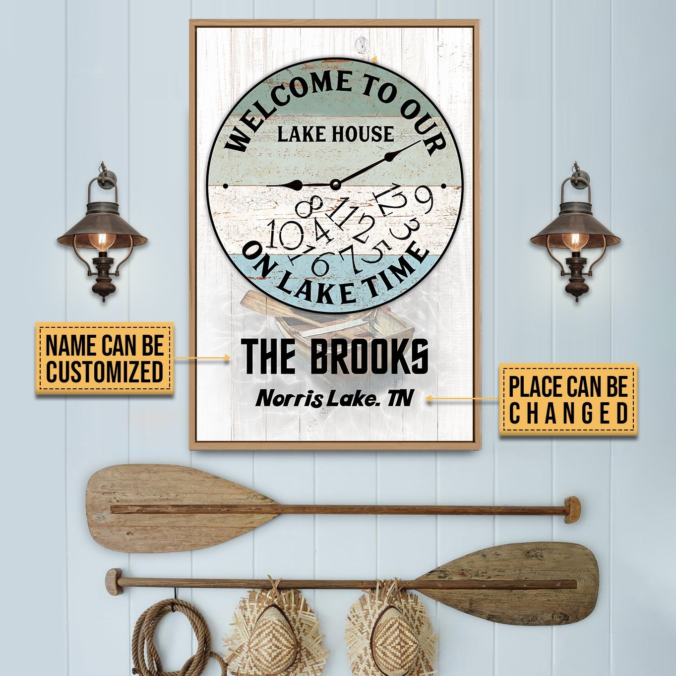 Aeticon Gifts Personalized Canoeing Welcome To Our Lake House Canvas Mom Dad Gift Home Decor