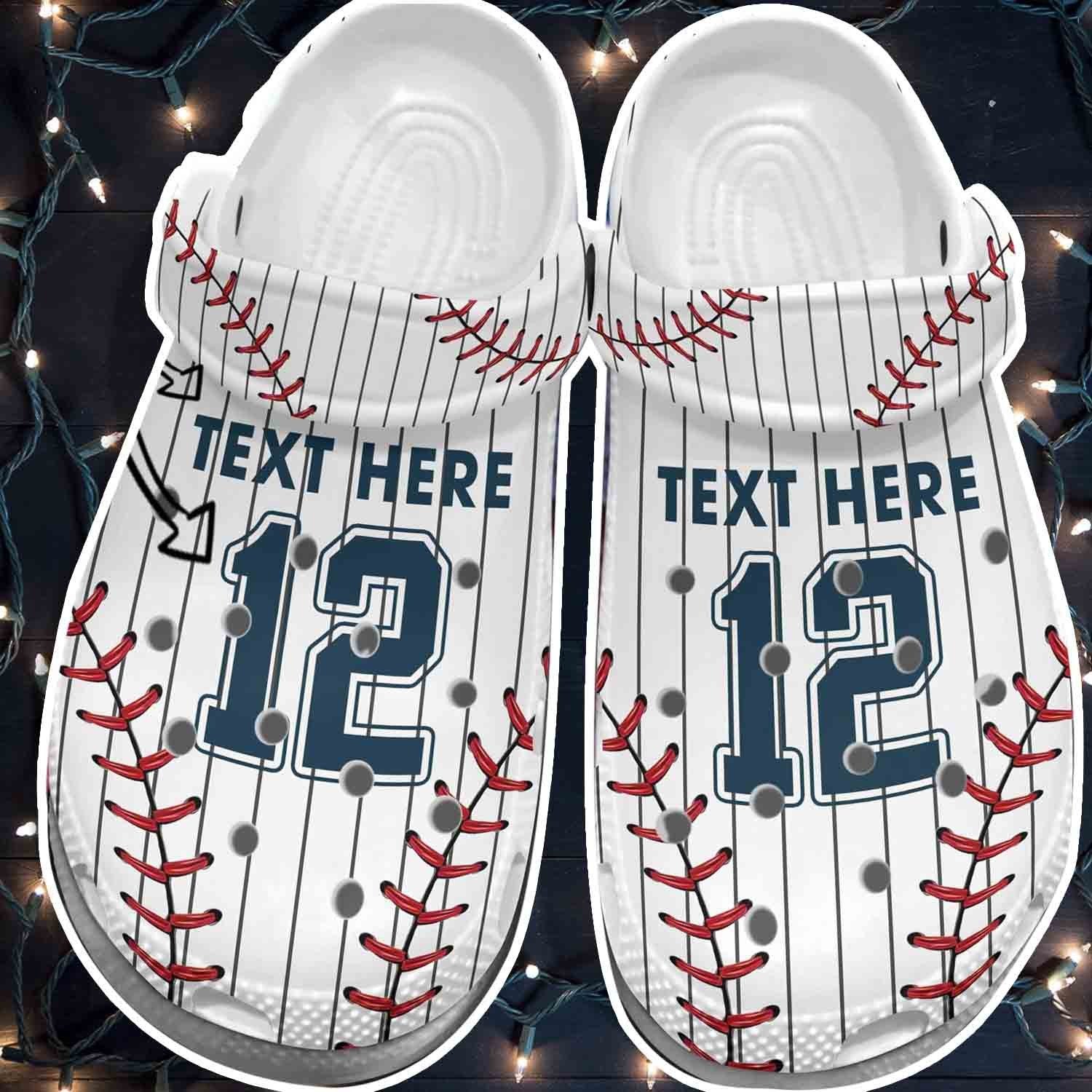 Baseball Uniform Player Crocss Shoes Clogs For Batter – Funny Baseball Personalized Crocss Shoes Clogs For Men Women