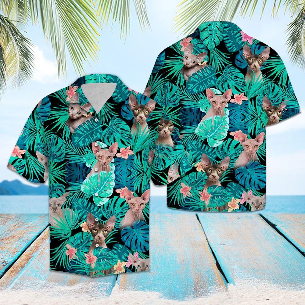 Tropical Sphynx Aloha Hawaiian Shirt Colorful Short Sleeve Summer Beach Casual Shirt For Men And Women