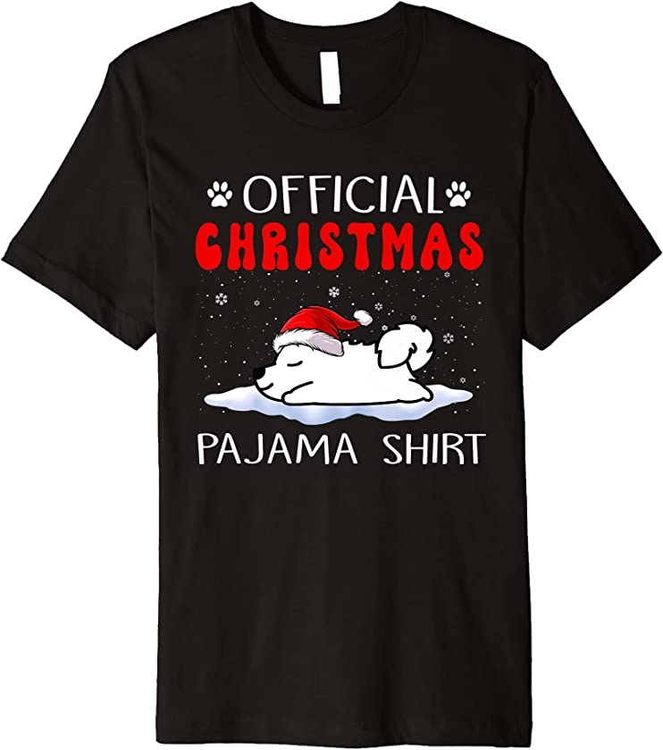 Samoyed Dog Official Christmas Pajama Puppy Funny Xmas Premium T-Shirt