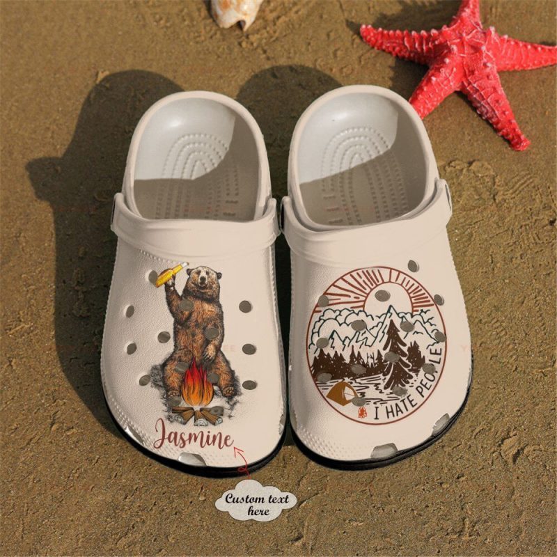 Custom Name I Hate People Camping Gift For Lover Rubber clog Shoes Comfy Footwear 2