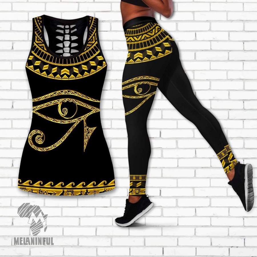 Ra Egypt Hollow Tank Top And Leggings Set