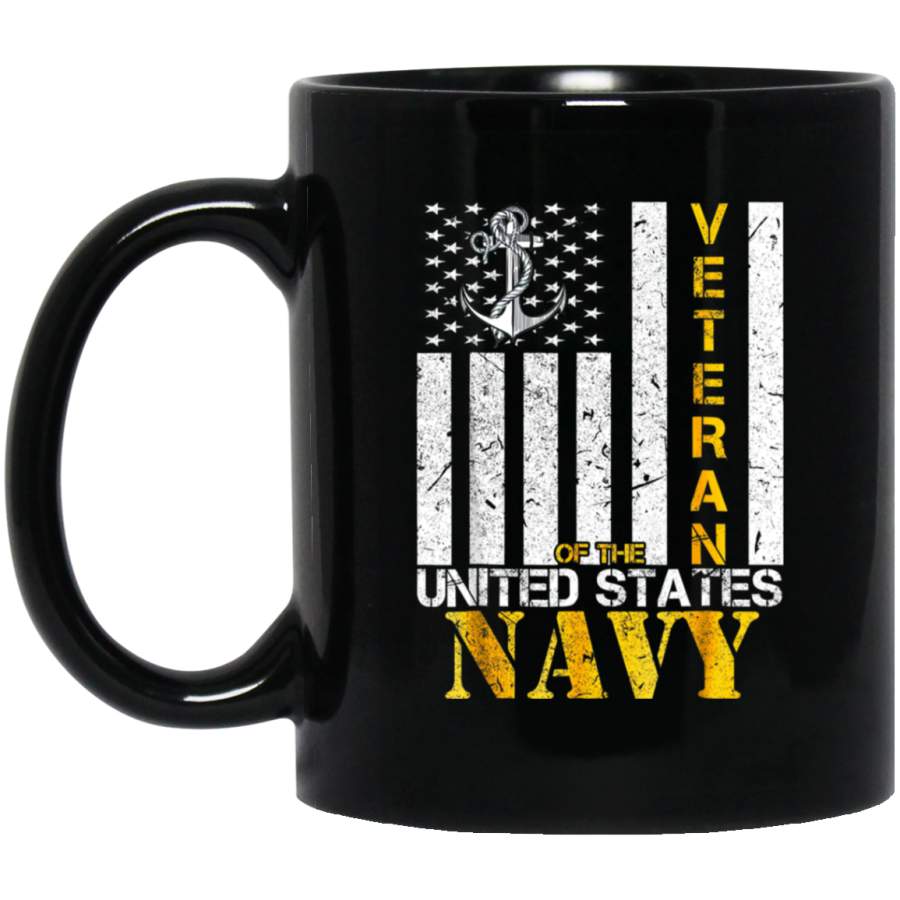 Vintage American USA Flag US Navy Veteran 11 oz Mug