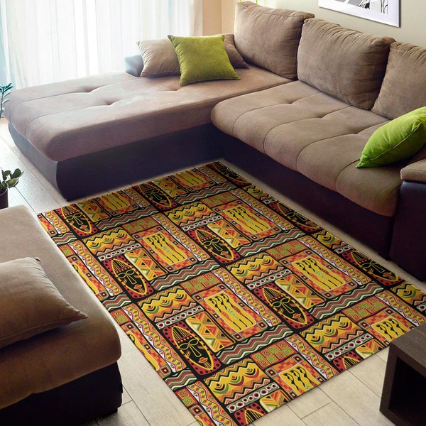 Sunset Ethnic African Tribal Print Area Rug