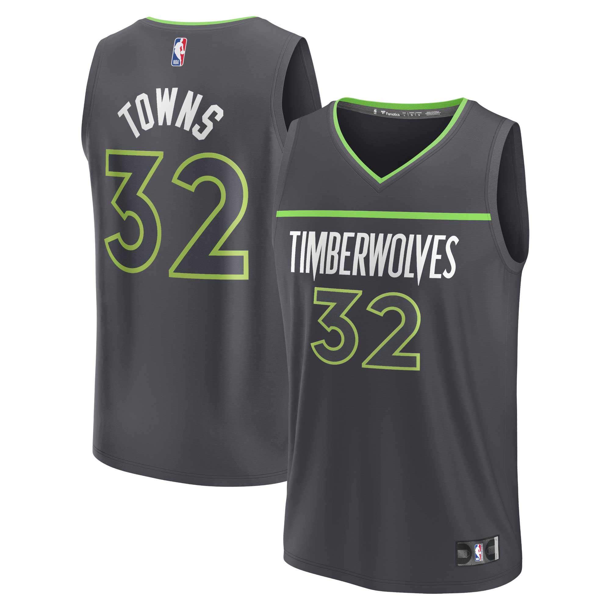 Karl-Anthony Towns Minnesota Timberwolves Fast Break Player Jersey – Statement Edition – Anthracite