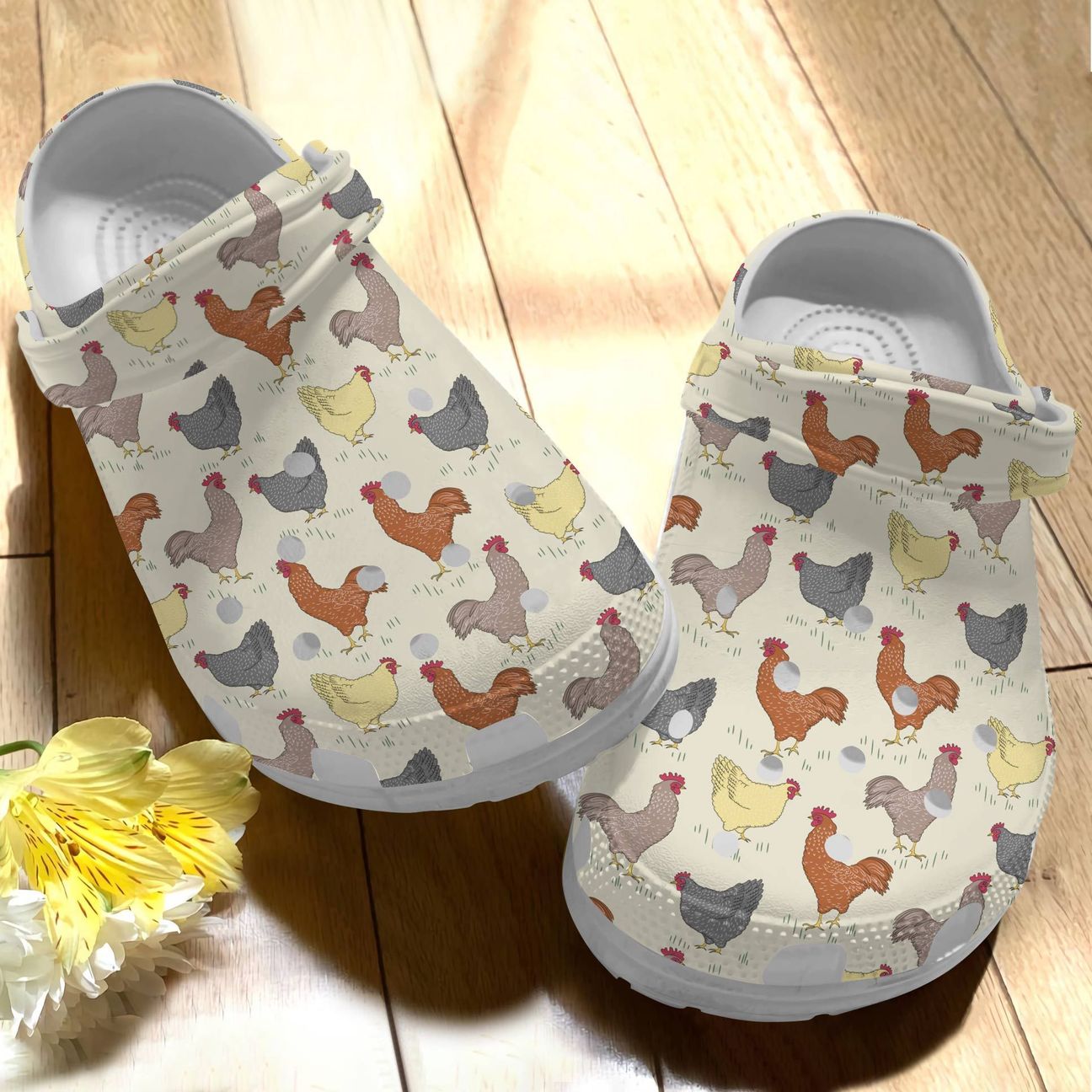 Farm Personalize Clog, Custom Name, Text, Fashion Style For Women, Men, Kid, Print 3D Chicken V4