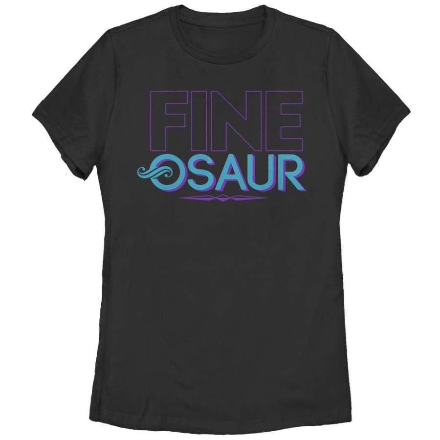 CHIN UP Women’s Fine-osaur Dinosaur  T Shirt Black