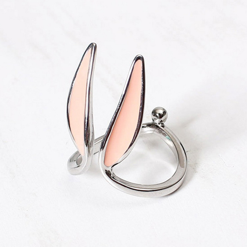 Vintage Cute Rabbit Animal Ring Men Open Adjustable Metal Punk Fashion Rabbit Ear Shape Zircon Rings For Women 2022 New Jewelry alx