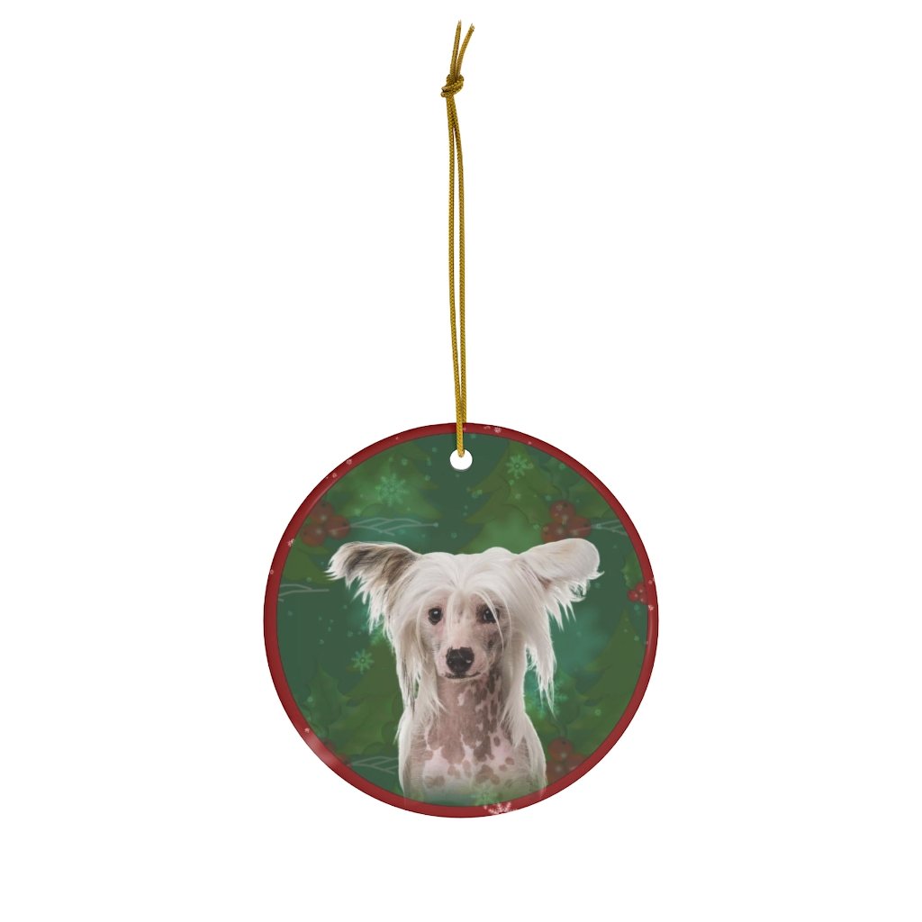 Chinese Crested Dog Design Ceramic Christmas Ornaments – Jillnjacks Exclusive