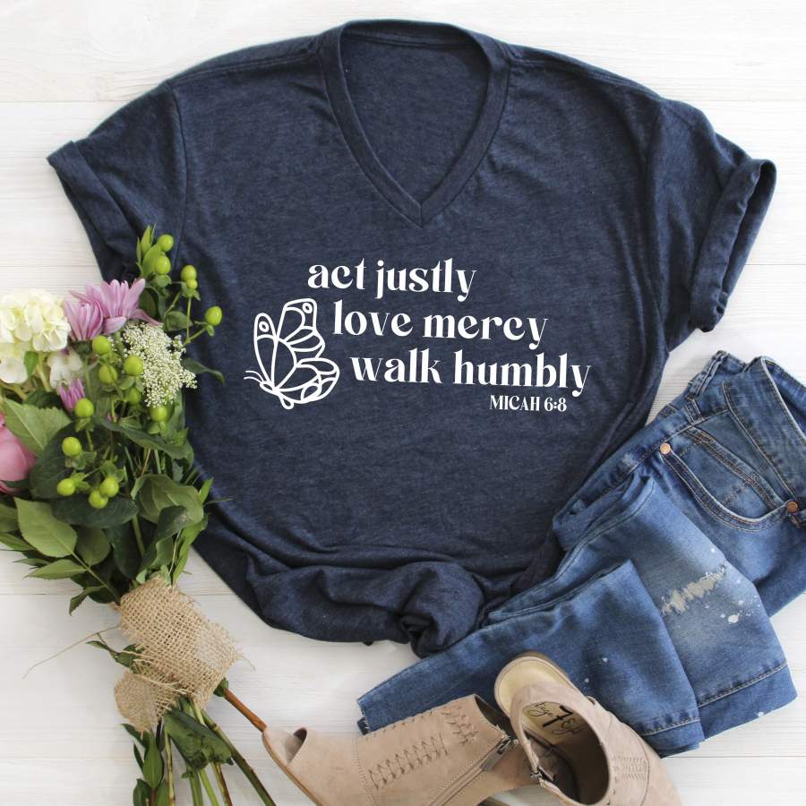 Walk Humbly V-Neck