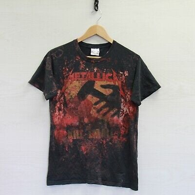 Vintage Metallica Kill Em All Over Print T-shirt   Black Red Band Tee 5480