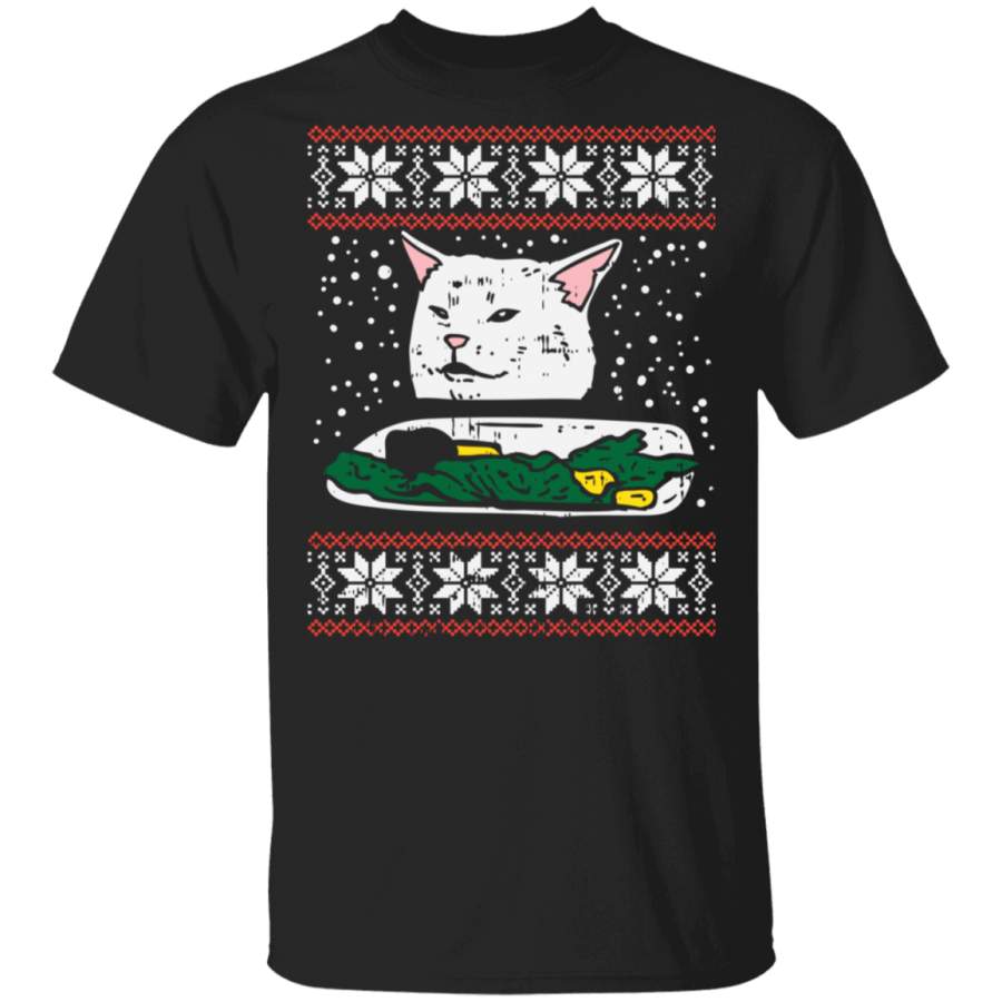 Woman Yelling At A Confused Cat Christmas Sweater Meme T-Shirt