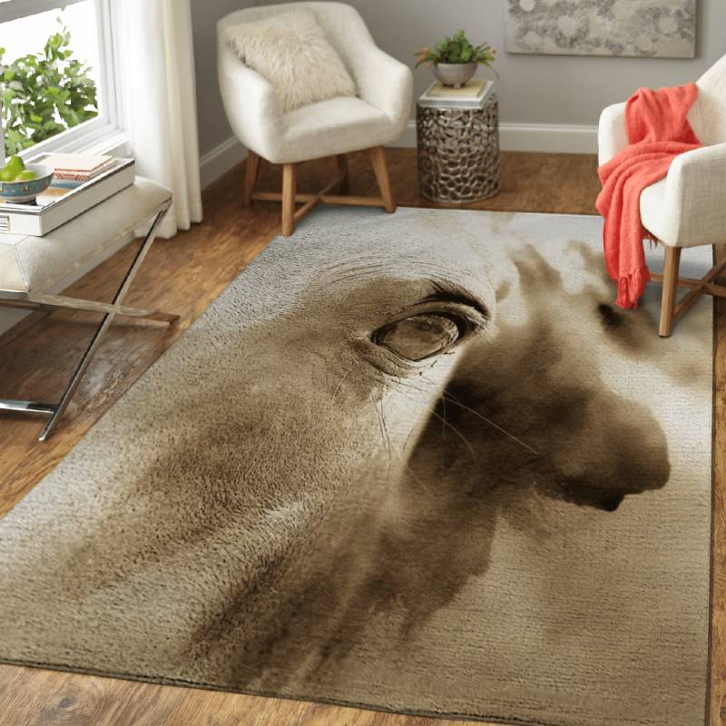 A  modern  abstract of a horses head by Clare Bevan  Ph …  – Animals Area Rug Carpet