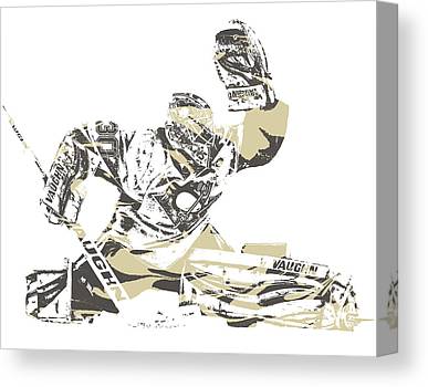 Matt Murray Pittsburgh Penguins Pixel Art 4 Joe Hamilton Canvas Print