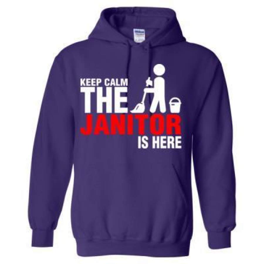 AGR Keep Calm The Janitor Is Here – Heavy Blend™ Hooded Sweatshirt