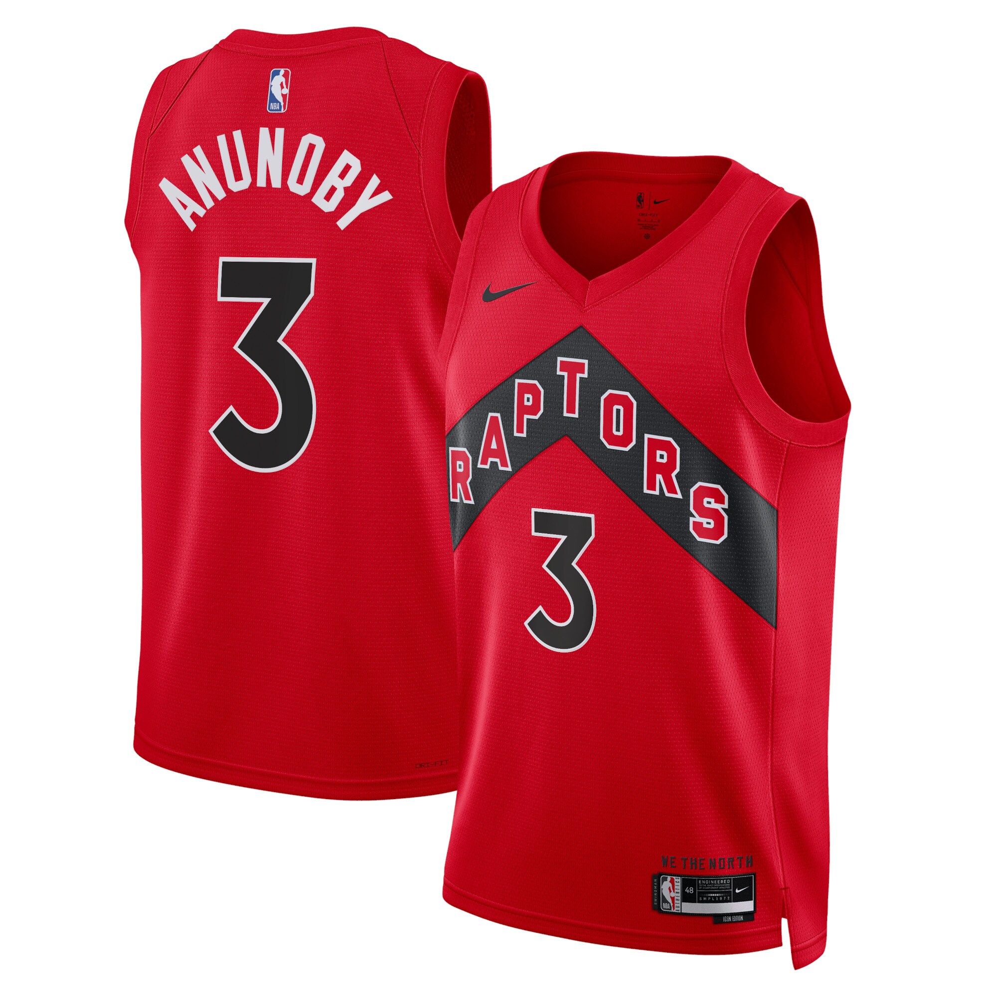 Toronto Raptors Icon Edition Swingman Jersey – Red – OG Anunoby – Unisex