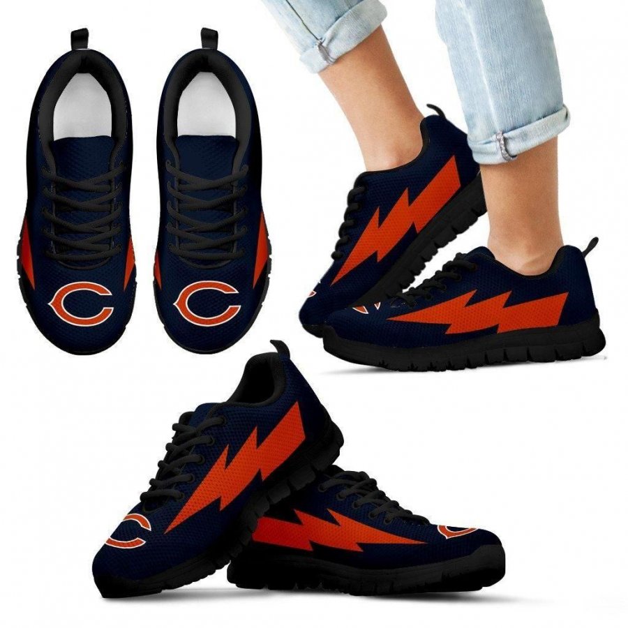 Beautiful Chicago Bears Sneakers Thunder Lightning Amazing Logo #631