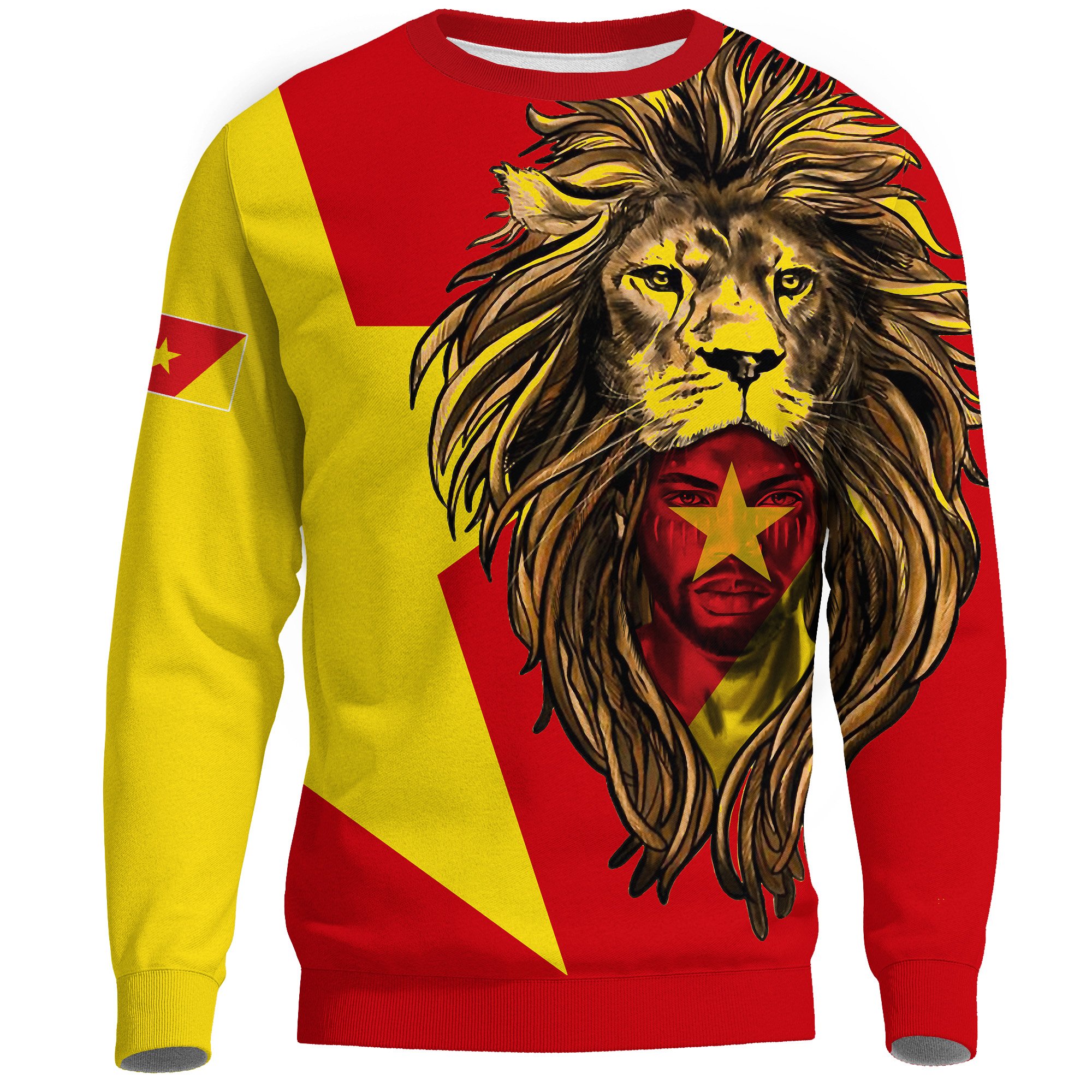 1stTheWorld Amhara Sweatshirt, Amhara Flag Men Lion A10