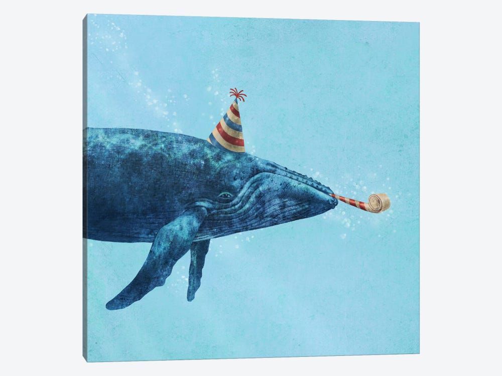 Party Whale Canvas Poster 8″x12″ 12×18″ 18″x26″ 24″x36″ 30″x45″