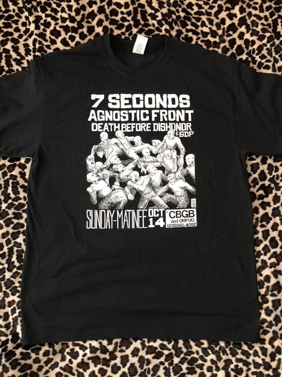 7 Seconds Agnostic Front Vintage CBGB Flyer Tee