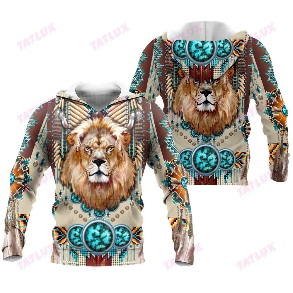 Native Wild Animal Lion 3D All Over Printed Shirt, Sweatshirt, Hoodie, Bomber Jacket Size S – 5Xl