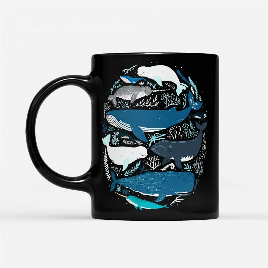 Cute Kawaii Whales Gifts – Black Mug