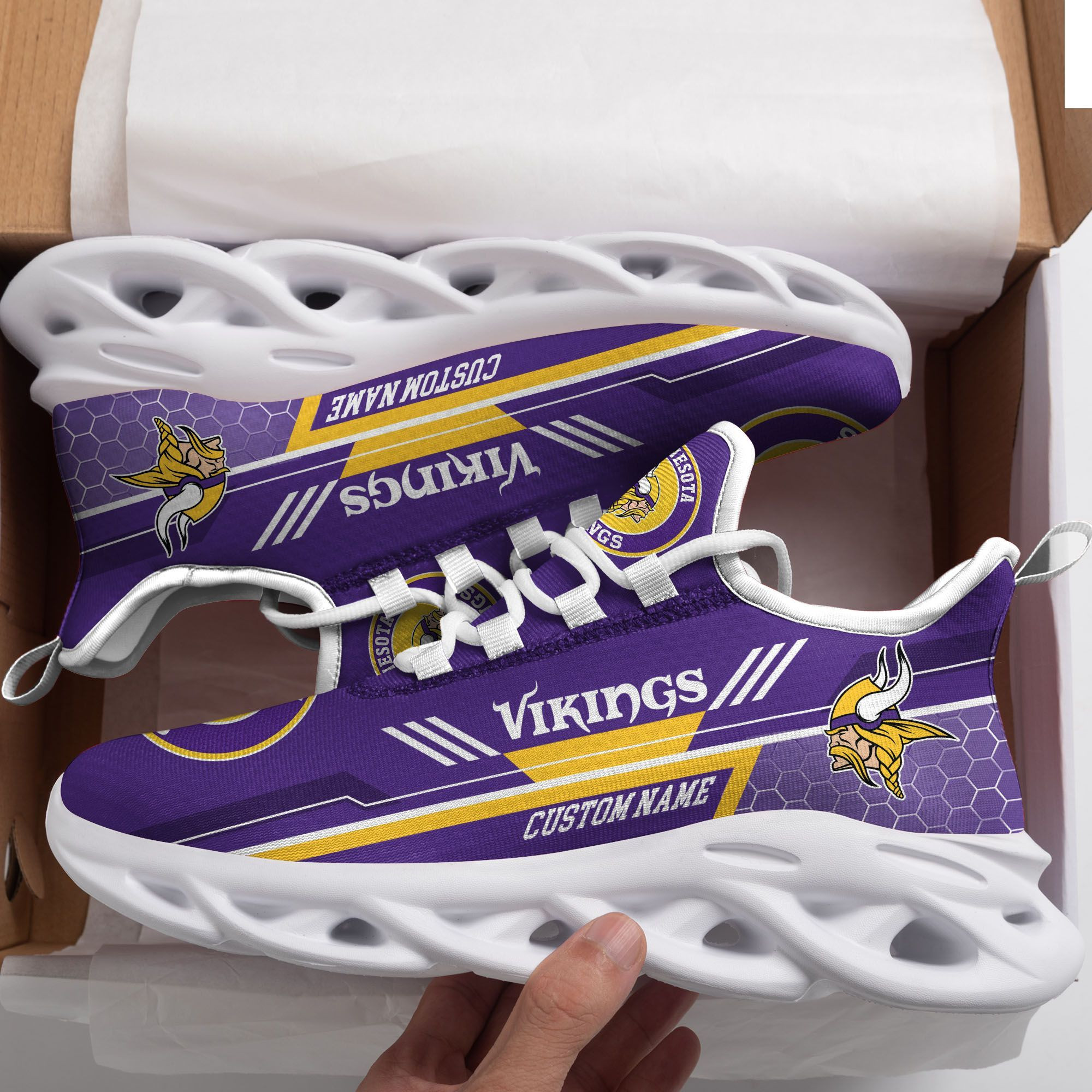 Minnesota Vikings Custom Personalized Max Soul Sneakers Running Sports Shoes For Men Women Football Fanfootball Fan