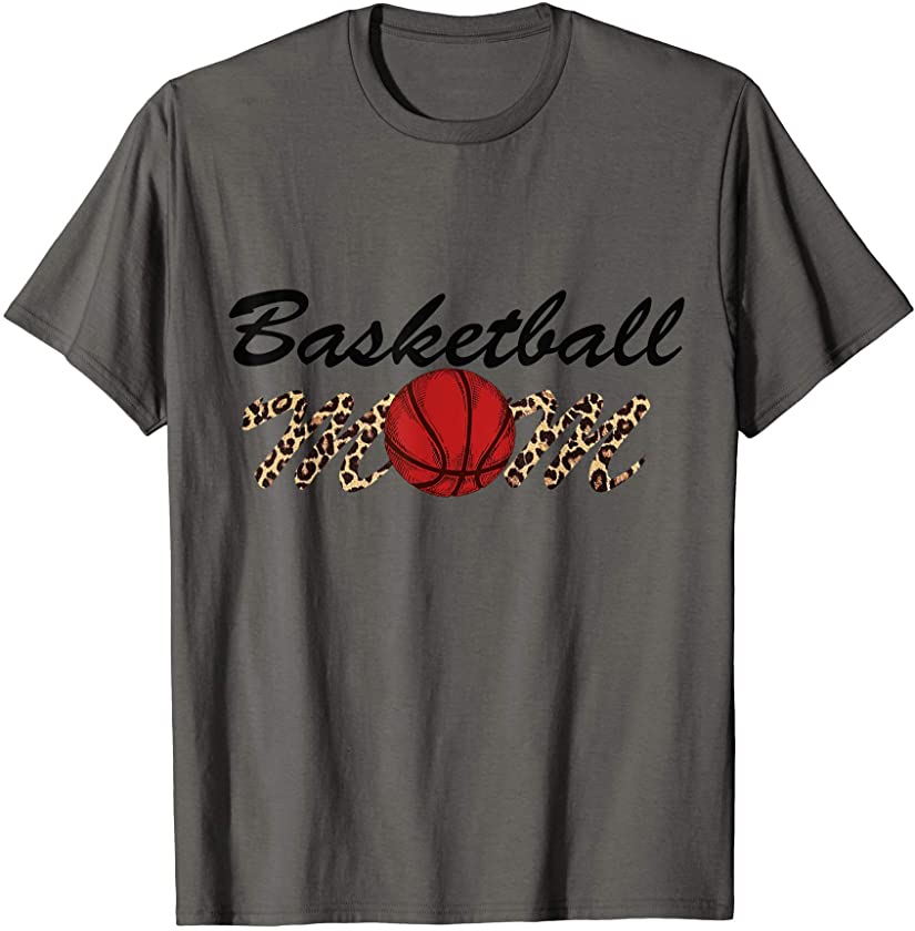 Basketball Mom Leopard Funny Basketball Mom Mothers Day 2021 T-Shirt