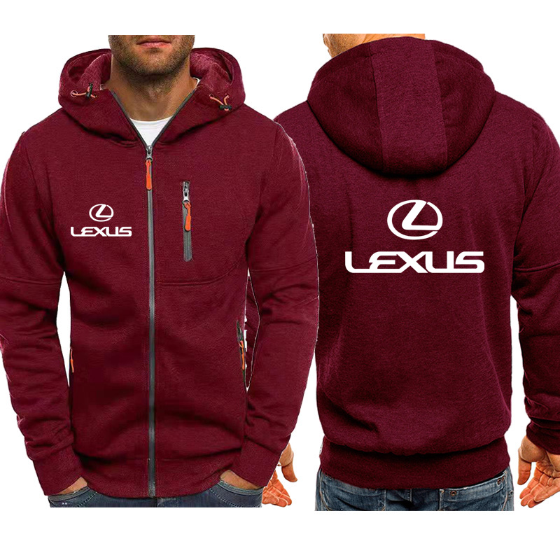 Spring Autumn Mens jacket Lexus Logo Zipper Hoodies Fleece Sweatshirt Casual Coats Harajuku Outwear High Quality Tops Sportswear alx