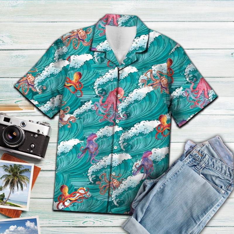 Octopus Sea Waves Hawaii Shirt Ha92024