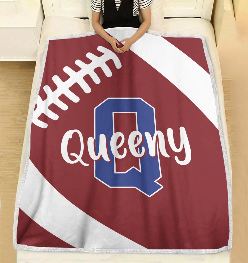 Personalized Custom Football Blanket, Gift For Football Lover, Football Player With Custom Name