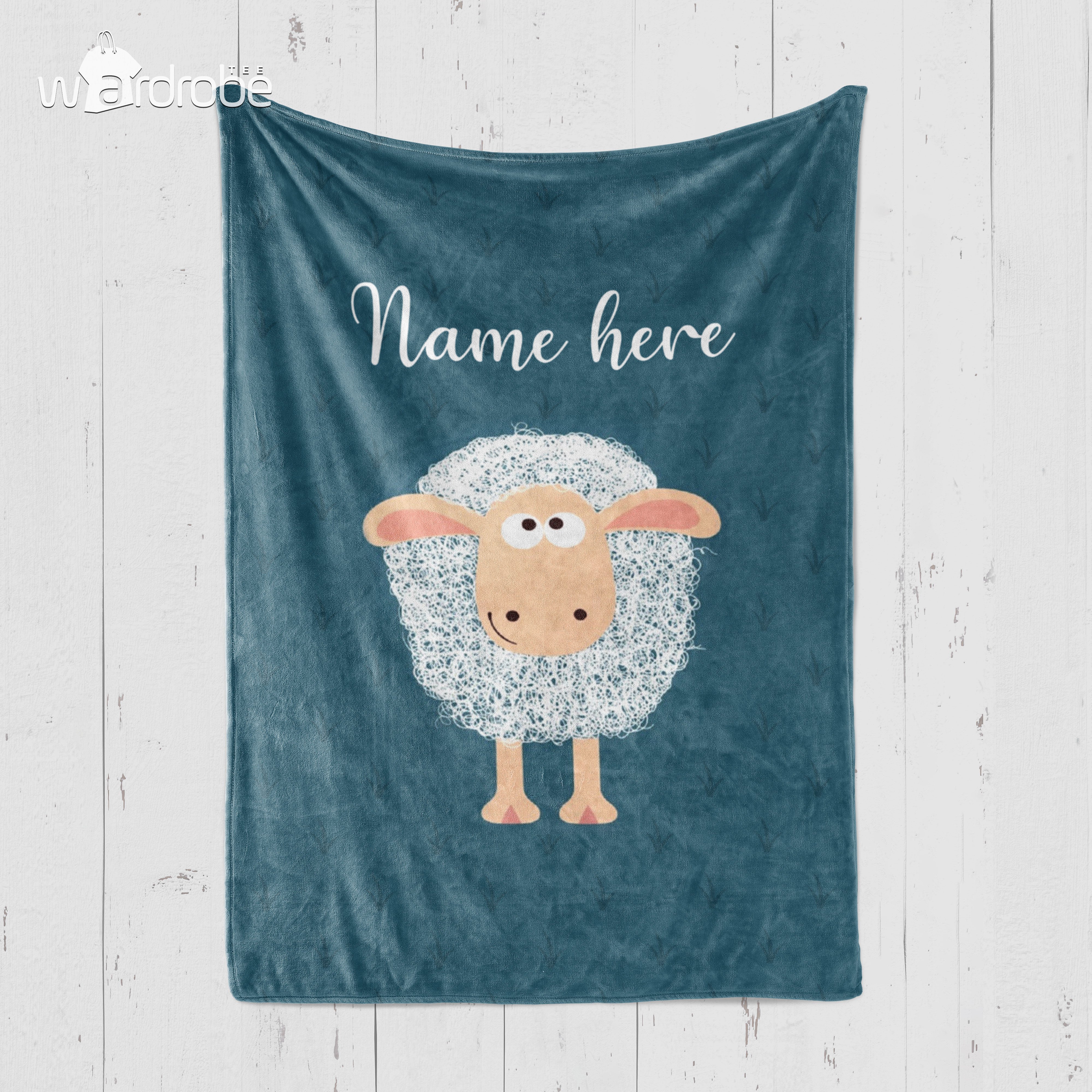 Custom Blanket Personalized Name Wolly The Sheep Blanket