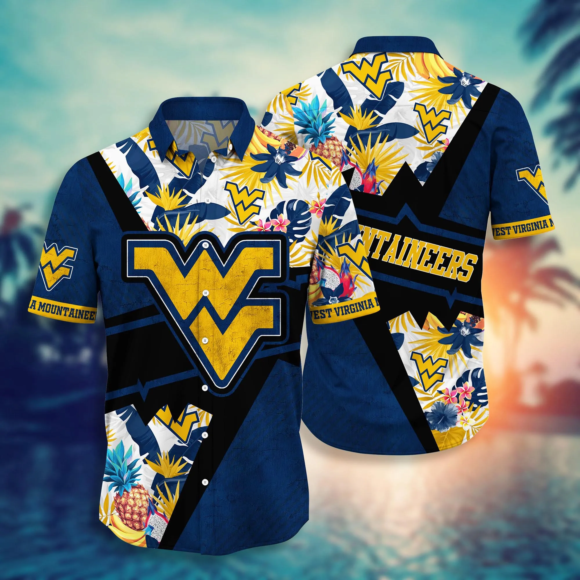 West Virginia Mountaineers NCCA Hawaiian Shirt Summer Fruits Aloha Shirt