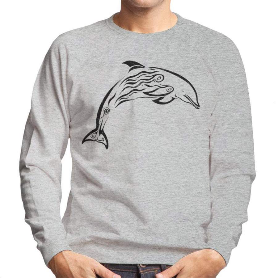 Dolphin Tribal Tattoo Men’s Sweatshirt