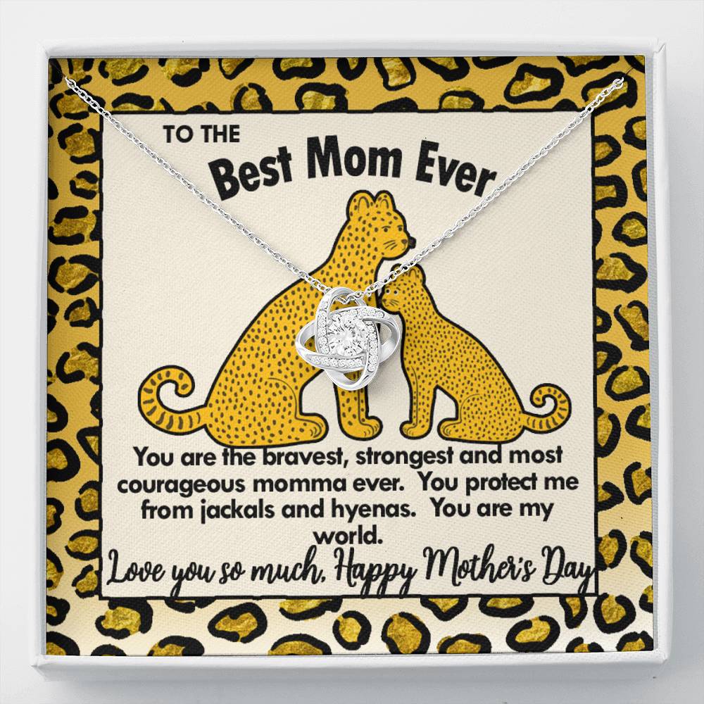 Best Mom Ever Mother’S Day Necklace Gift With Leopard Print