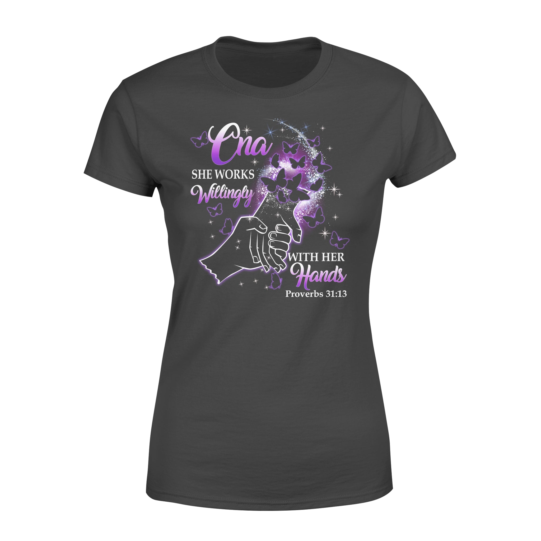 CNA Works Willingly With Her Hands Gift – Premium Women’s T-shirt