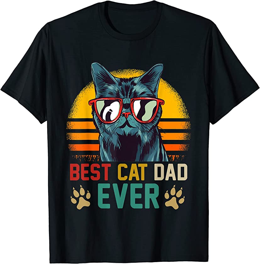 Best Cat Dad Ever Vintage Cat Daddy Fathers Day T-Shirt