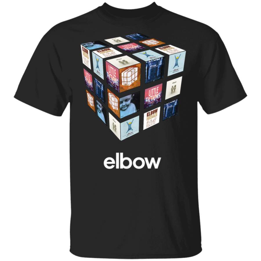 Elbow Official The Best of Album Cover Cube White TShirt