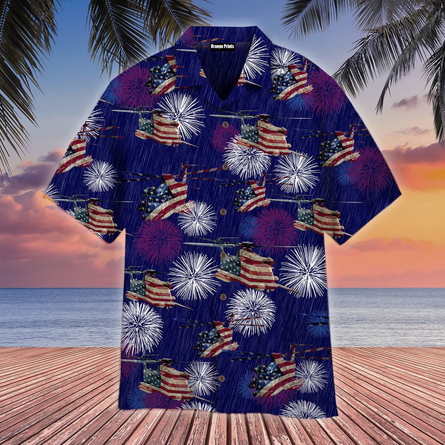 Fireworks Of July American Flag Hawaii Shirt For Men Women Ha50843