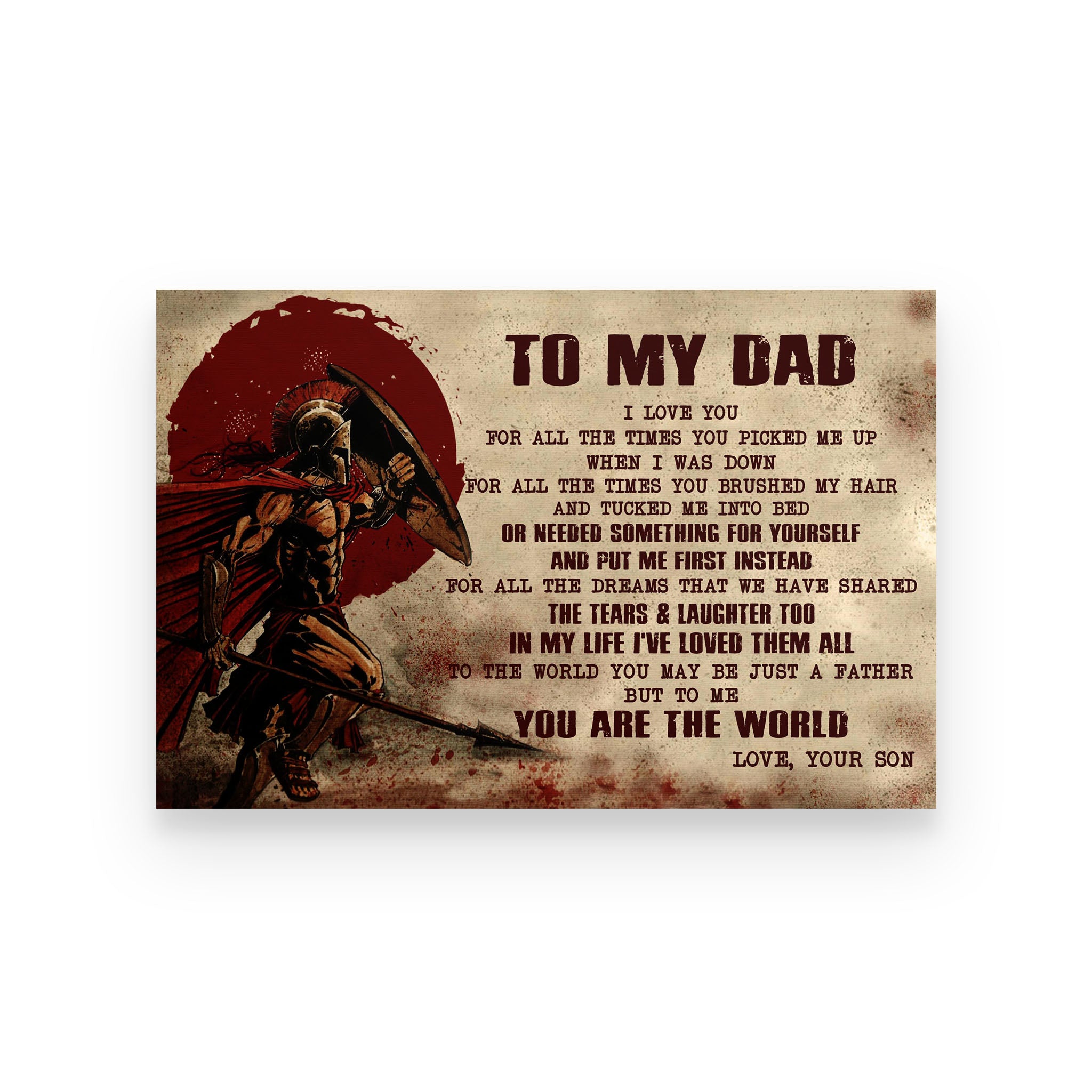 Spartan poster To my dad You are the world