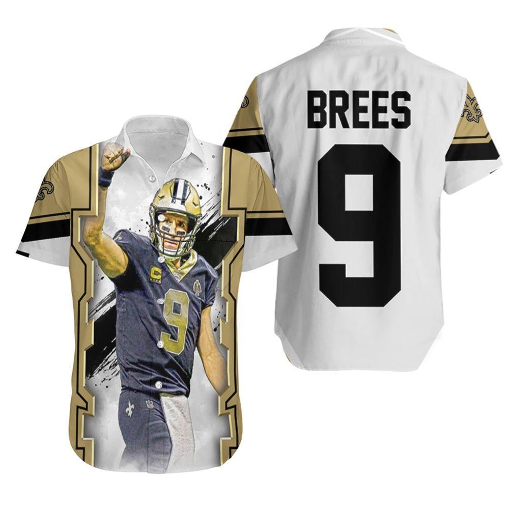 Beach Shirt Drew Brees New Orleans Saints Oil Style Paint Background Hawaiian Shirt